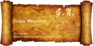 Goga Nesztor névjegykártya